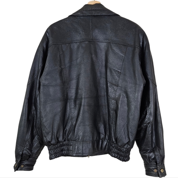 Basic Equipment 100% Leather Vintage Black Jacket - Picture 2 of 9